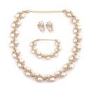 Shining Diva Fashion Latest Stylish Design Fancy Pearl Bracelet Earrings Necklace Jewellery Set for Women (15214s)
