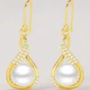 Sterling Silver Esin Real Pearl Pendant Earrings Chain Necklace Jewellery Set - Image 3