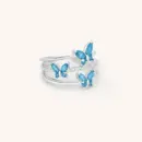 Butterfly 925 Sterling Silver Ring for Women & Girls | Adjustable Size | Nature-Inspired Design |