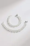 homedecor bharti White Metal Silver Plated Payal Anklet for Women & Girls Anklets Kolusu Payal Ghungroo