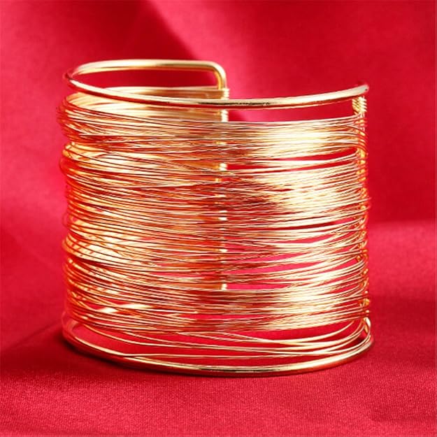 Shining Diva Fashion Non Precious Metal Gold Plated Stylish Kada Bangle Cuff Bracelet for Women - Image 3