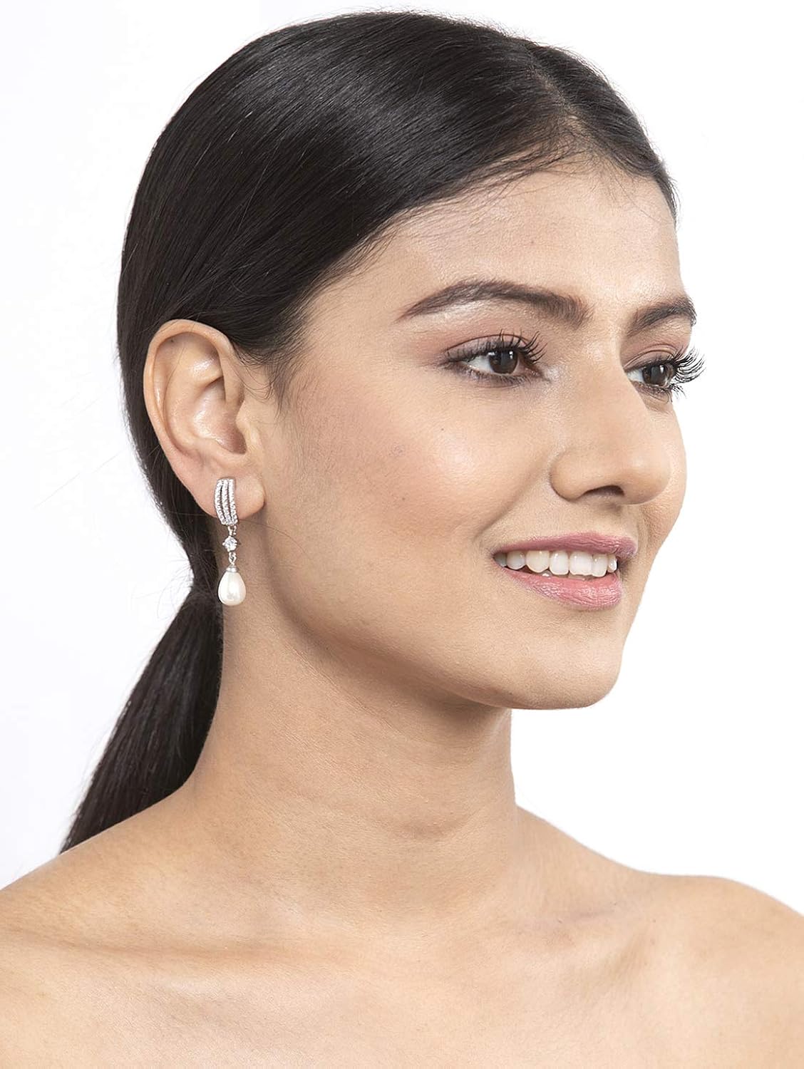 Sterling Silver Leafy Green Necklace Jewellery Set With Earrings - Image 2