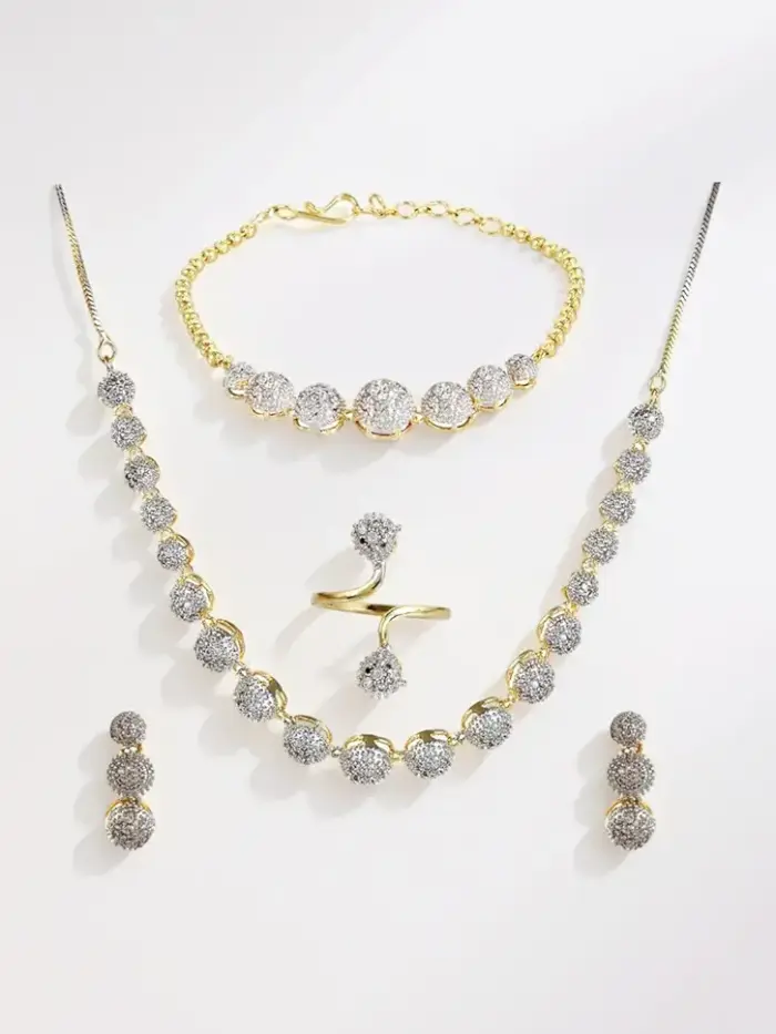 Jewellery Set for Women American Diamond Combo of Choker Necklace Set