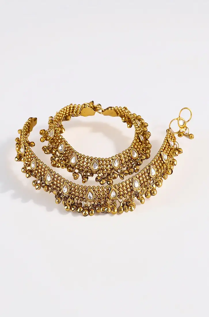 Shining Diva Gold Plated Anklets for Women