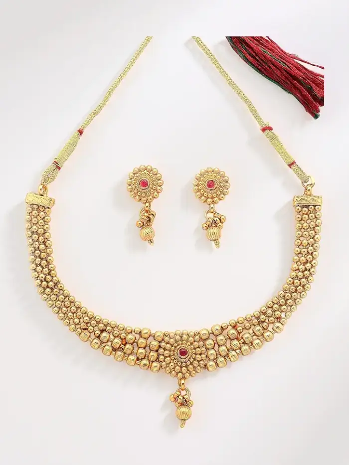 Choker Necklace with Drop Earring Jewellery Set For Women