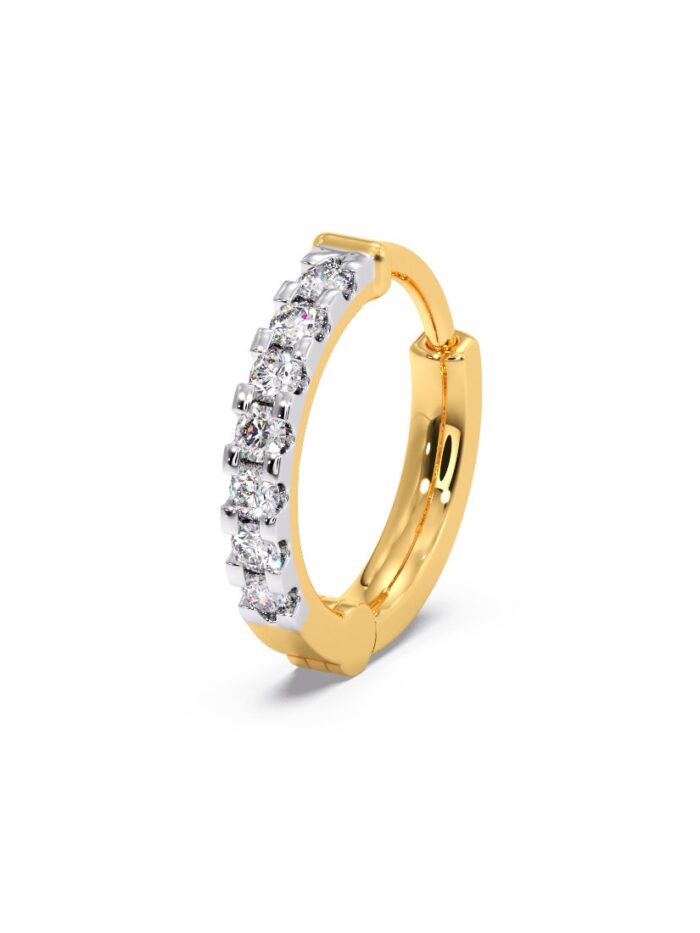 Gold & Diamonds Yellow Gold Nose Pin for Women 22 k | 22k BIS Hallmark (916) Nose Stud for Women and Girls with Piercing